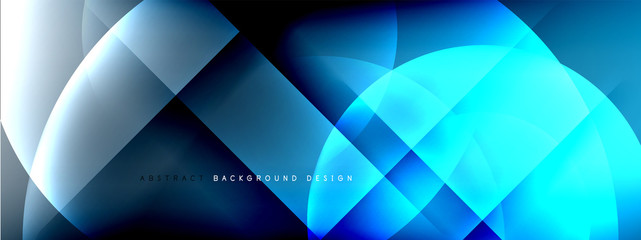 Fototapeta premium Vector abstract background - circle and cross on fluid gradient with shadows and light effects. Techno or business shiny design templates for text