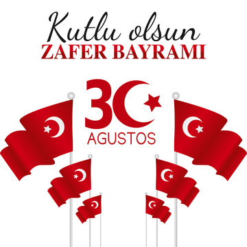 Vector graphic of Zafer bayrami day good for Zafer bayrami day celebration. flat design. flyer design.flat illustration. Translation: 30 August Happy Victory Day.