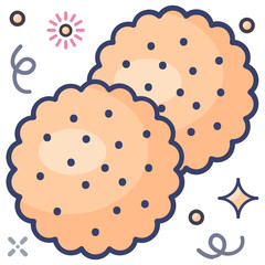 
Saltine crackers icon design, flat vector 

