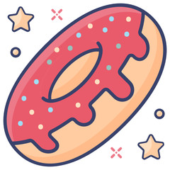 
Round donut vector style in editable flat style 
