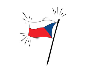 Czechoslovakia flag on white background in vector illustration