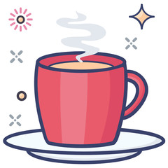 
Hot tea cup icon design, hot beverage concept 
