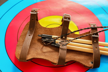 Arrows and protective equipment for archery on target