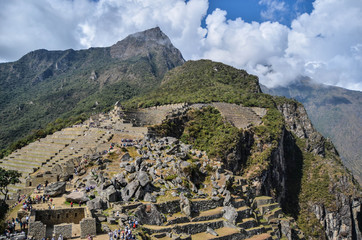 Unusual view of Machu Picchu, Peru. 