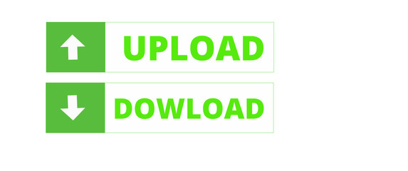Download button and upload button icons,isolated on white background. Website download buttons with neutral and modern, clean design