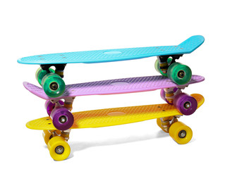 Color skateboards on white background © Pixel-Shot