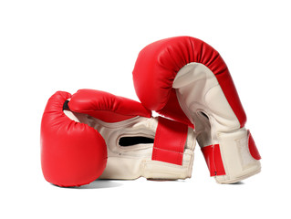 Boxing gloves on white background