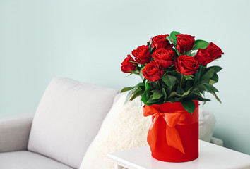 Bouquet of beautiful flowers on table