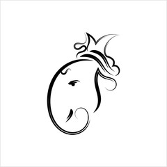 Ganesha The Lord Of Wisdom Calligraphic Style