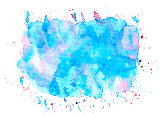 watercolor splashes of paint on white paper.