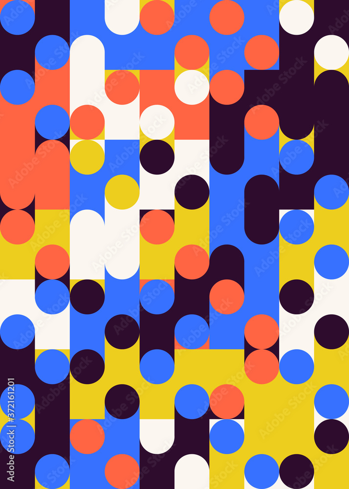 Poster mosaic abstract vector pattern design