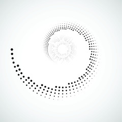 Halftone dots in circle form. Circular Music equalizer . Audio waves . Sound frequency . round logo . vector dotted frame . design element