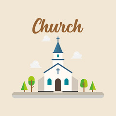 Fototapeta premium Church in flat style