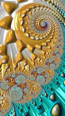 Artistic and imaginative digitally designed abstract 3D fractal background