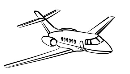 The Sketch of a passenger airliner.