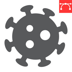 Coronavirus glyph icon, virus and covid-19, 2019-ncov sign vector graphics, editable stroke solid icon, eps 10.
