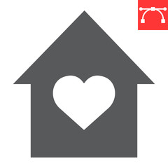 Stay at home glyph icon, coronavirus and covid-19, quarantine sign vector graphics, editable stroke solid icon, eps 10.