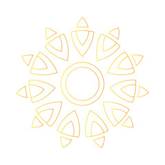 gold mandala in line style vector design
