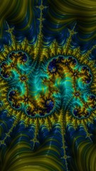 Artistic and imaginative digitally designed abstract 3D fractal background
