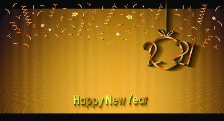 2021 Happy New Year background for your seasonal invitations, festive posters, greetings cards and cover.