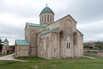 Fototapeta na wymiar Back view of Bagrati cathedral in Kutaisi, Georgia