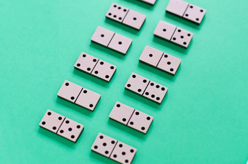 vintage old white Domino on a green background