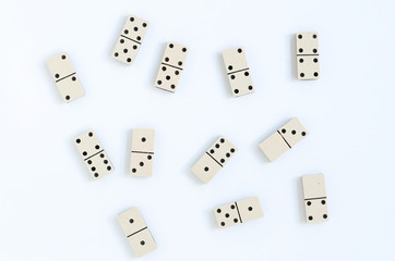 vintage old white Domino on a white background