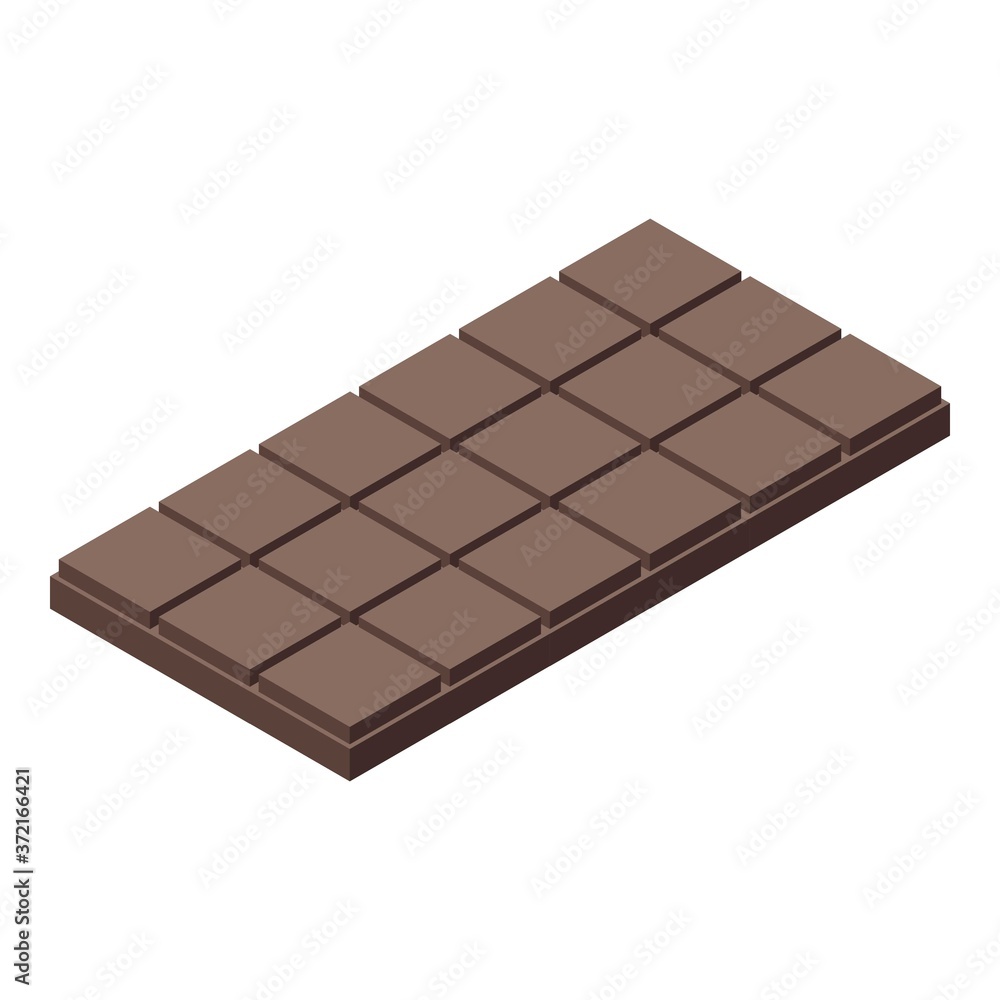 Poster gluttony chocolate bar icon. isometric of gluttony chocolate bar vector icon for web design isolated