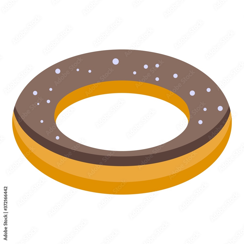 Poster gluttony chocolate donut icon. isometric of gluttony chocolate donut vector icon for web design isol