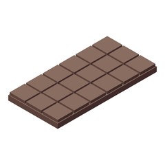 Gluttony chocolate bar icon. Isometric of gluttony chocolate bar vector icon for web design isolated on white background