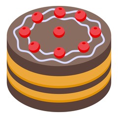 Gluttony chocolate cake icon. Isometric of gluttony chocolate cake vector icon for web design isolated on white background