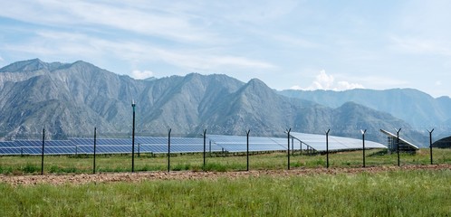 solar power plant in Altay mountains, Russia