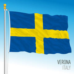 City of Verona official flag, Veneto, Italy, vector illustration