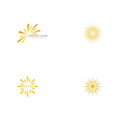 Fototapeta na wymiar Set Sun Vector illustration Icon Logo Template