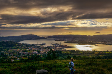 Ferrol Estuary View from Coto do Rei Fene Galicia