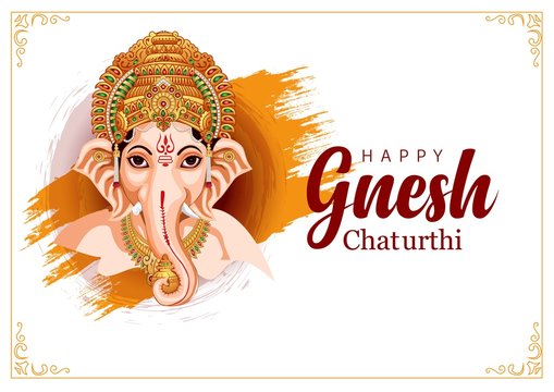 Lord Ganpati on Ganesh Chaturthi background. vector illustration