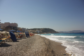Greek beaches. Rhodes island. Summer vacation. Euro-trip.