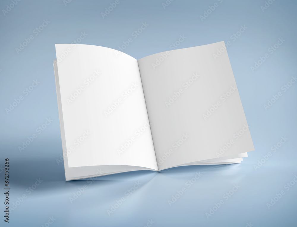 Poster mock up of an open magazine - 3d rendering