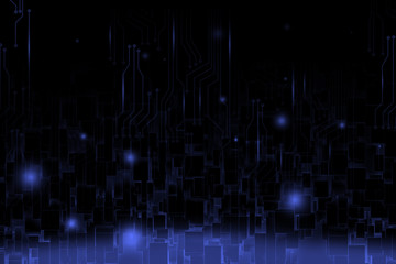 Abstract dark blue glowing light futuristic background.Digital future concept.
