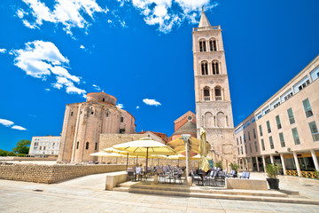 Zadar historic square and cathedral of st Donat view