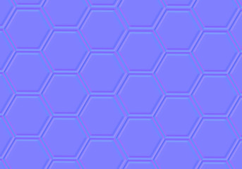 Normal map of hexagon honeycombs. Computer generated image