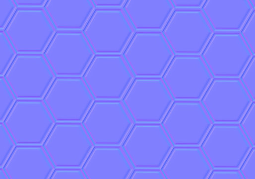 Normal map of hexagon honeycombs. Computer generated image