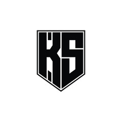 Letter KS shield logo design vector