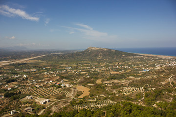 Panorama of Greece. Rhodes island. Rest at the sea. Euro-trip.