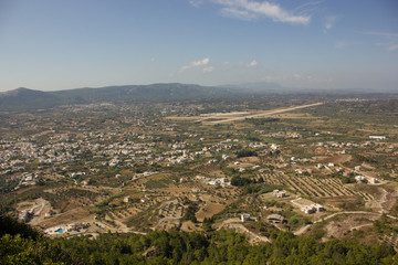 Panorama of Greece. Rhodes island. Rest at the sea. Euro-trip.