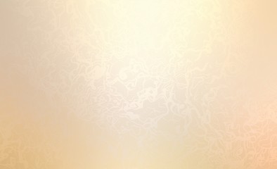 Light golden shiny texture cover subtle streaks pattern. Decorative empty wall close up background.