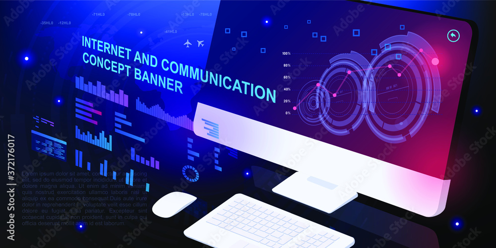 Poster internet and communications. data analysis, the process of optimizing data search on the internet. w