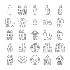 bundle of twenty five family parents set icons