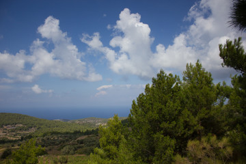 Panorama of Greece. Rhodes island. Rest at the sea. Eurotrip.