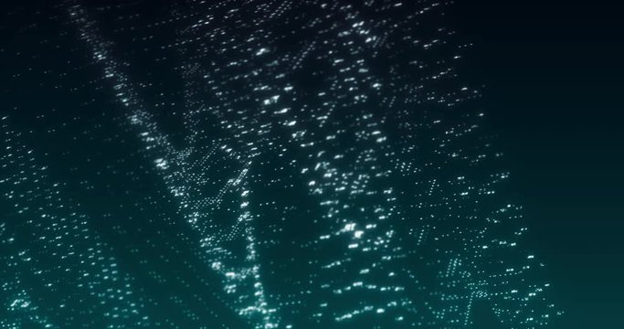 Abstract binary code animation flow stream of digits abstract pattern random simulation data. Cyperspace BIG DATA cyber secerity programming cloud server concept matric. 3D rendering, loop